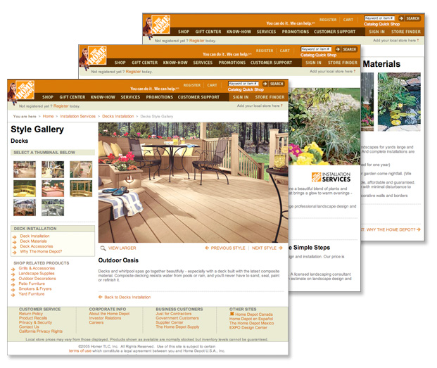 home-depot-web-pages
